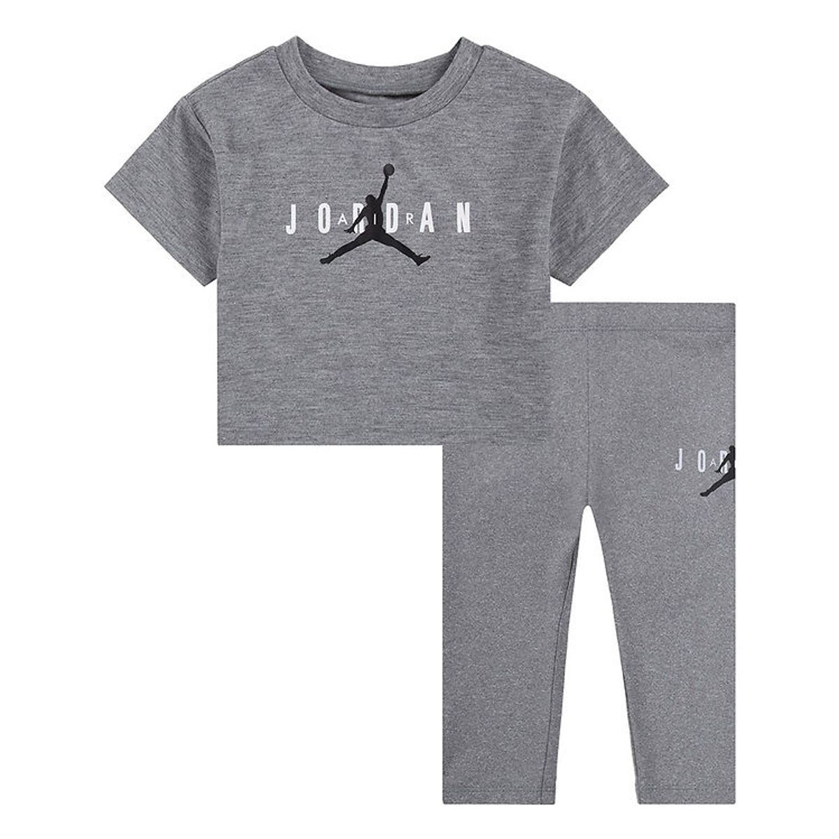 Jordan T-Shirt/Leggings - Gråmeleret m. Logo