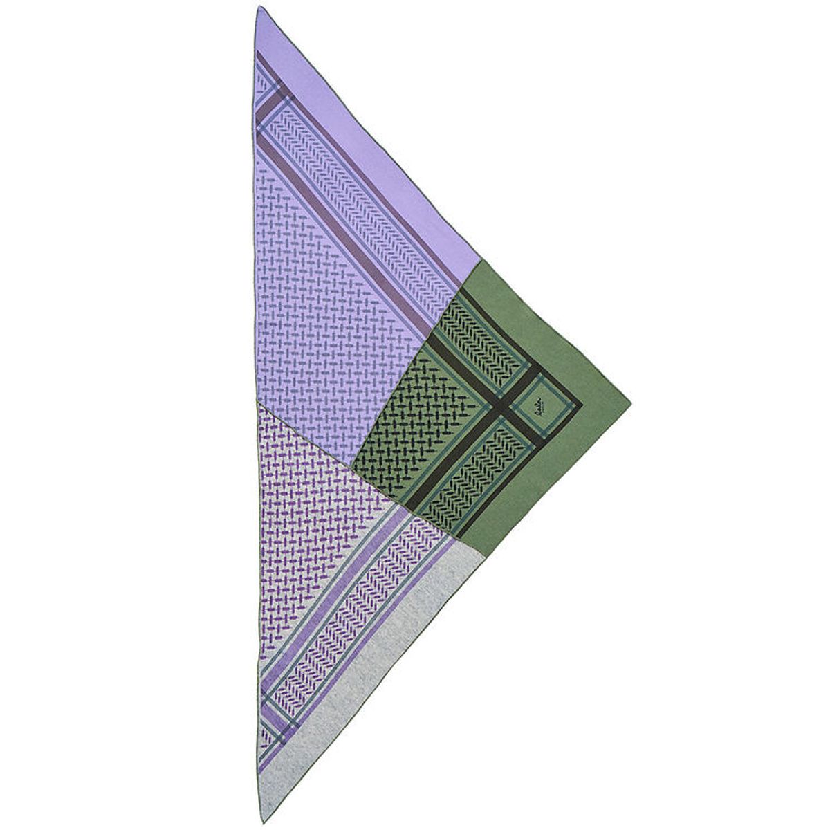 Lala Berlin Tørklæde - 162x85 - Triangle Trinity Patchwork - Lav