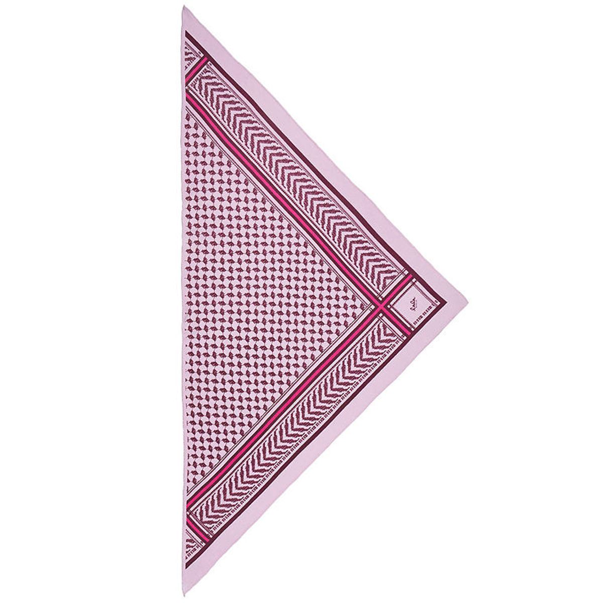 Lala Berlin Tørklæde - 162x85 - Triangle Lattice M - Fushia Rose