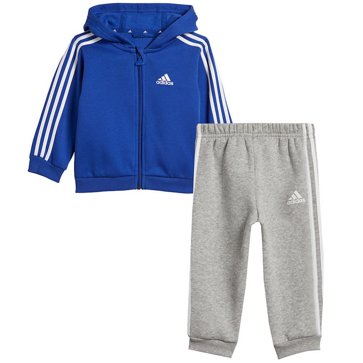 adidas Performance Sweatsæt - I 3S FZ FL - Blå/Gråmeleret m. Hvi