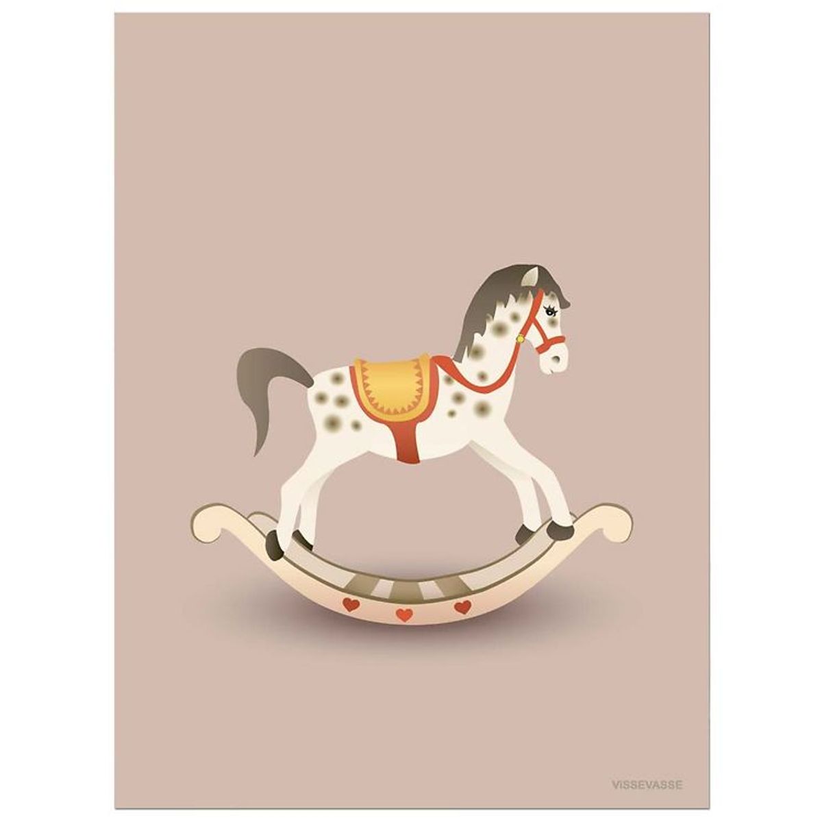 Vissevasse Plakat - 30x40 - Rocking Horse - Rosa