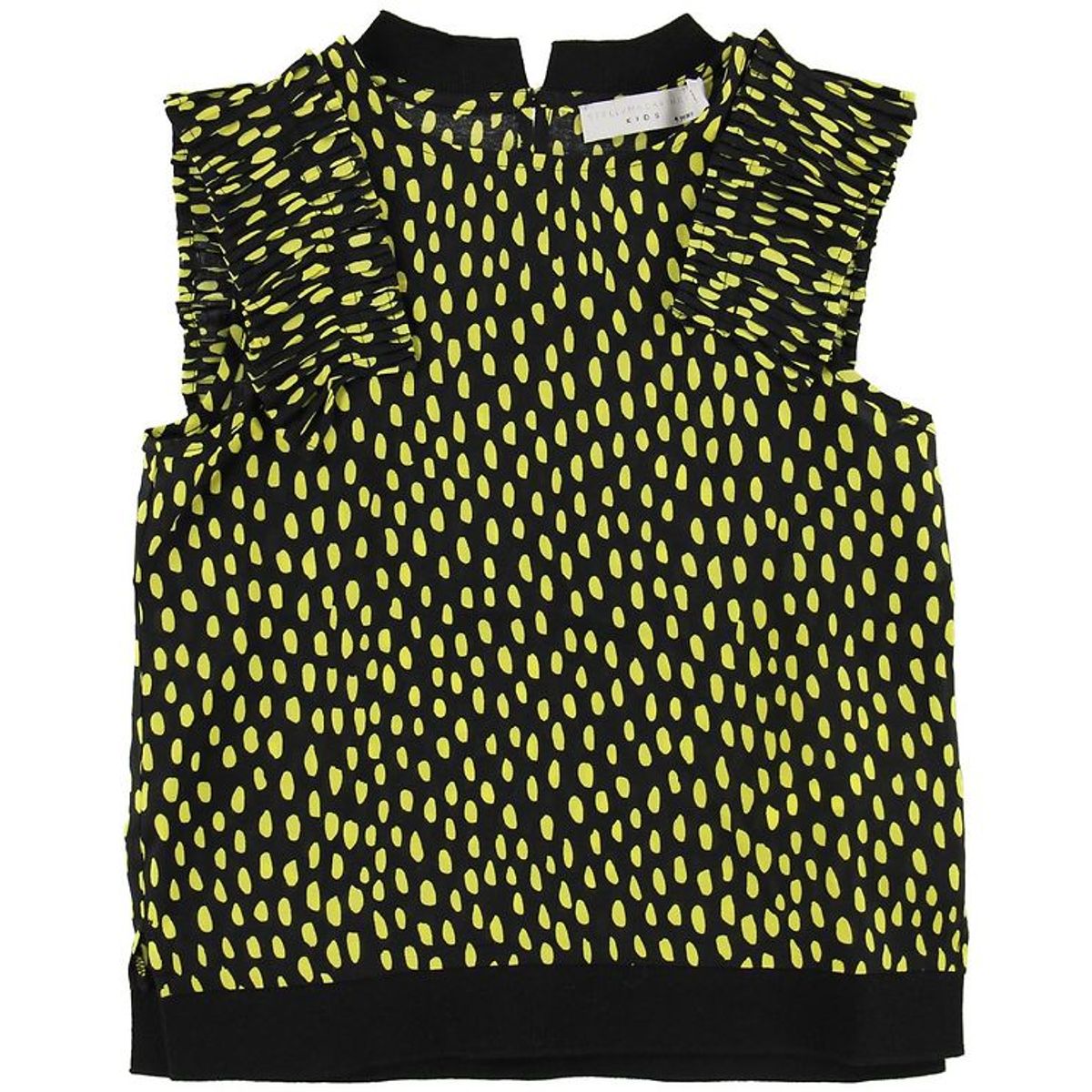 Stella McCartney Kids Top - Sort m. Gule Prikker/Flæser