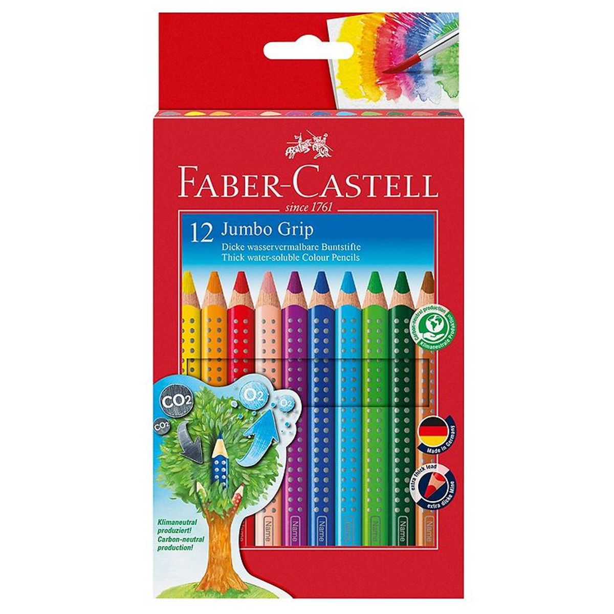 Faber-Castell Farveblyanter - Jumbo Grip - Akvarel - 12 stk - Mu