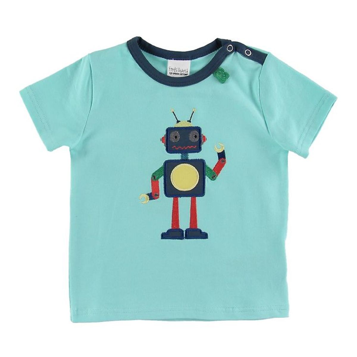 Freds World T-shirt - Hello Robot - Aqua