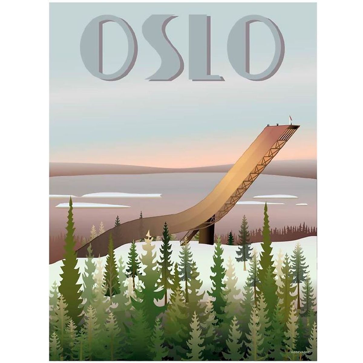 Vissevasse Plakat - 50x70 - Oslo Holmenkollbakken