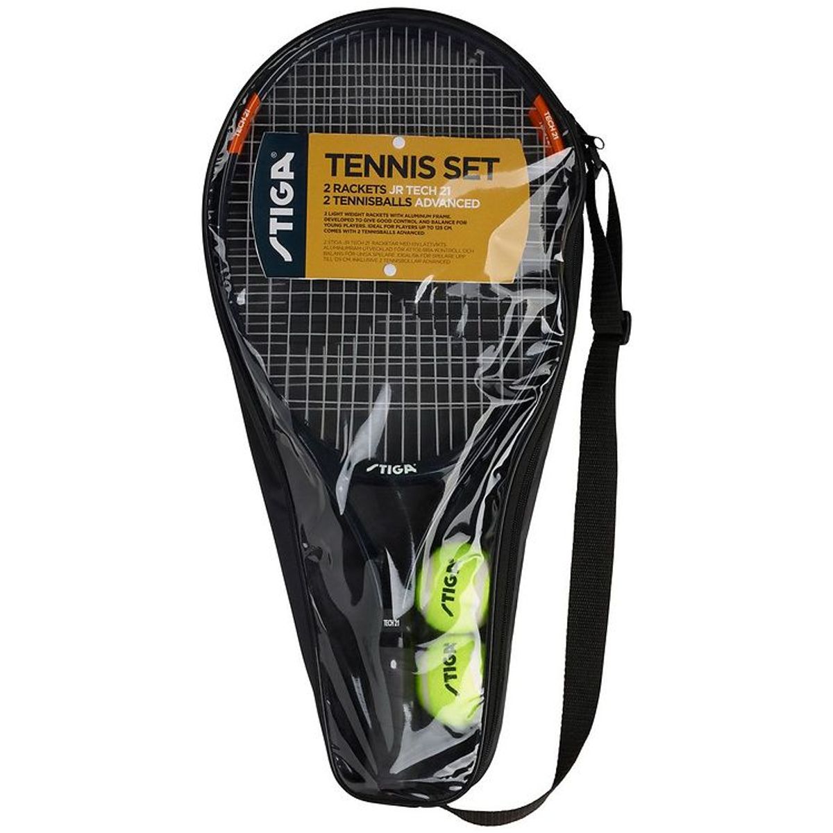 Stiga Tennissæt - Jr Tech 21/Advanced - Sort