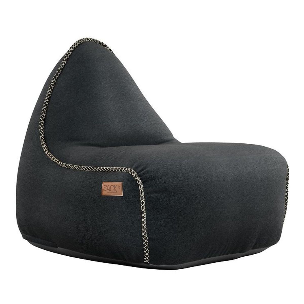 SACkit Sækkestol - Canvas Lounge Chair - 96x80x70 cm - Sort