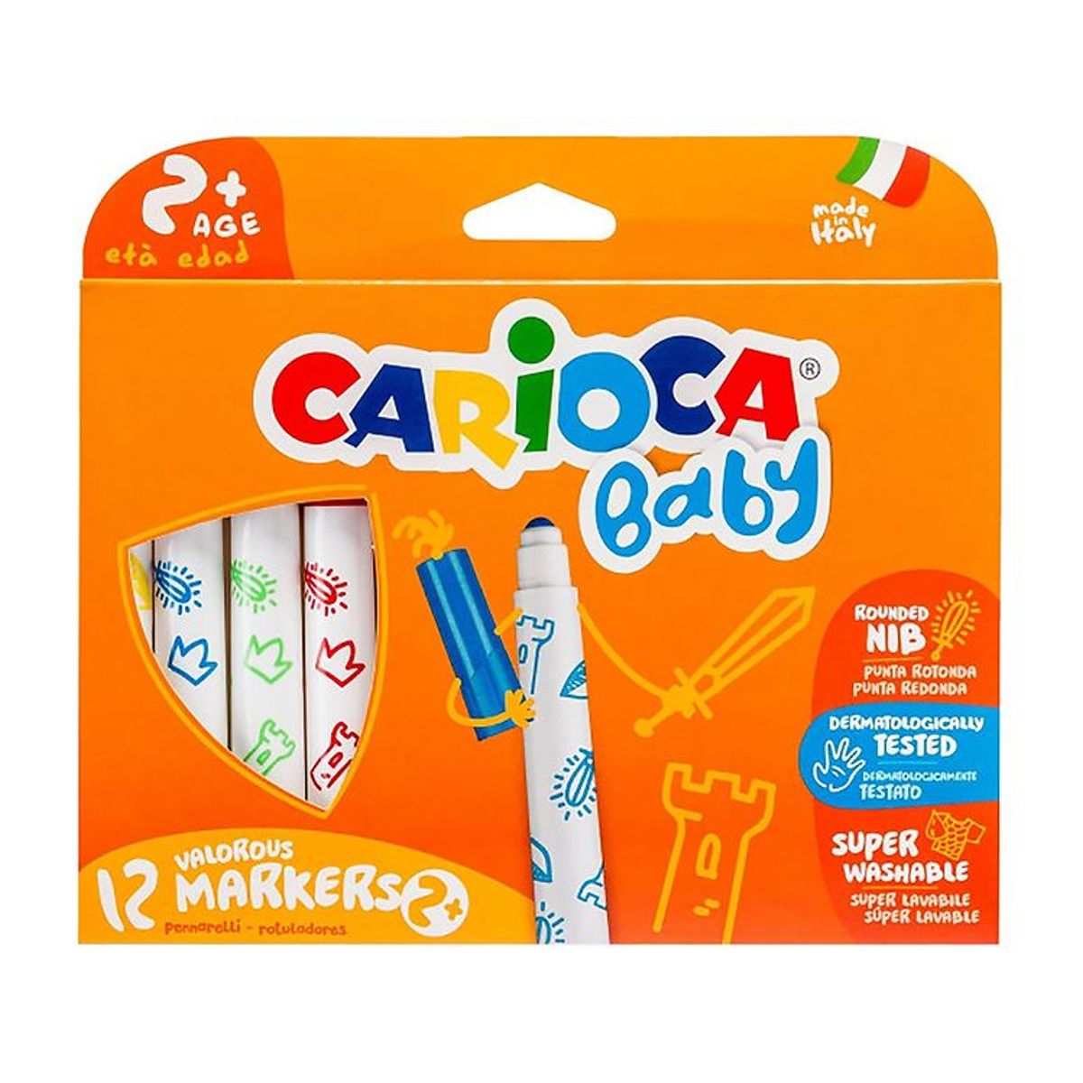 Carioca Baby Tuscher - 12 stk - Multifarvet