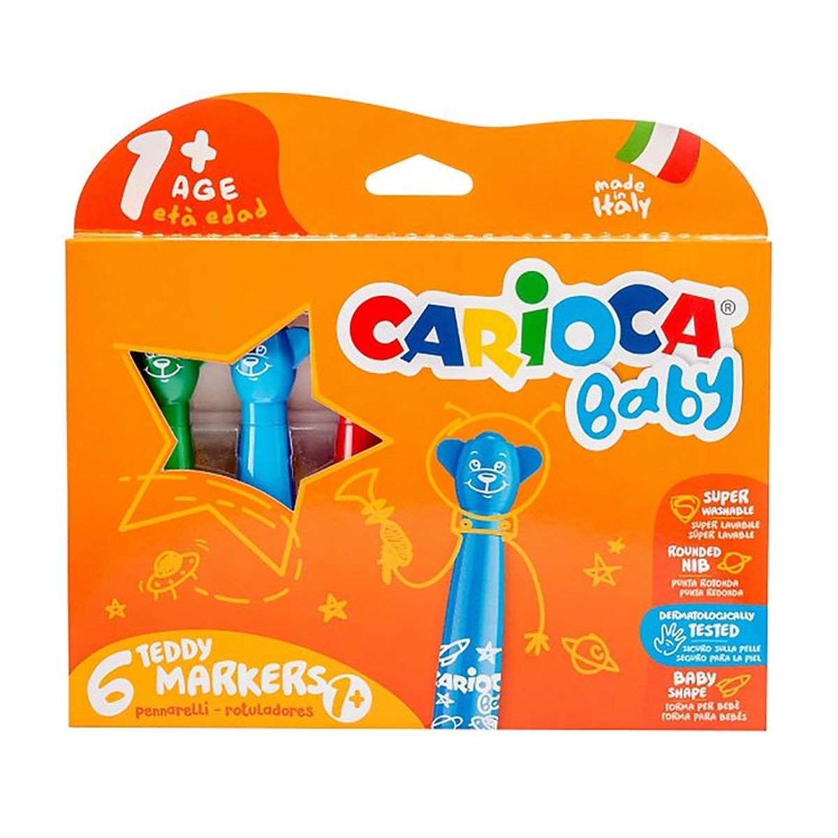 Carioca Baby Tuscher - 6 stk - Multifarvet