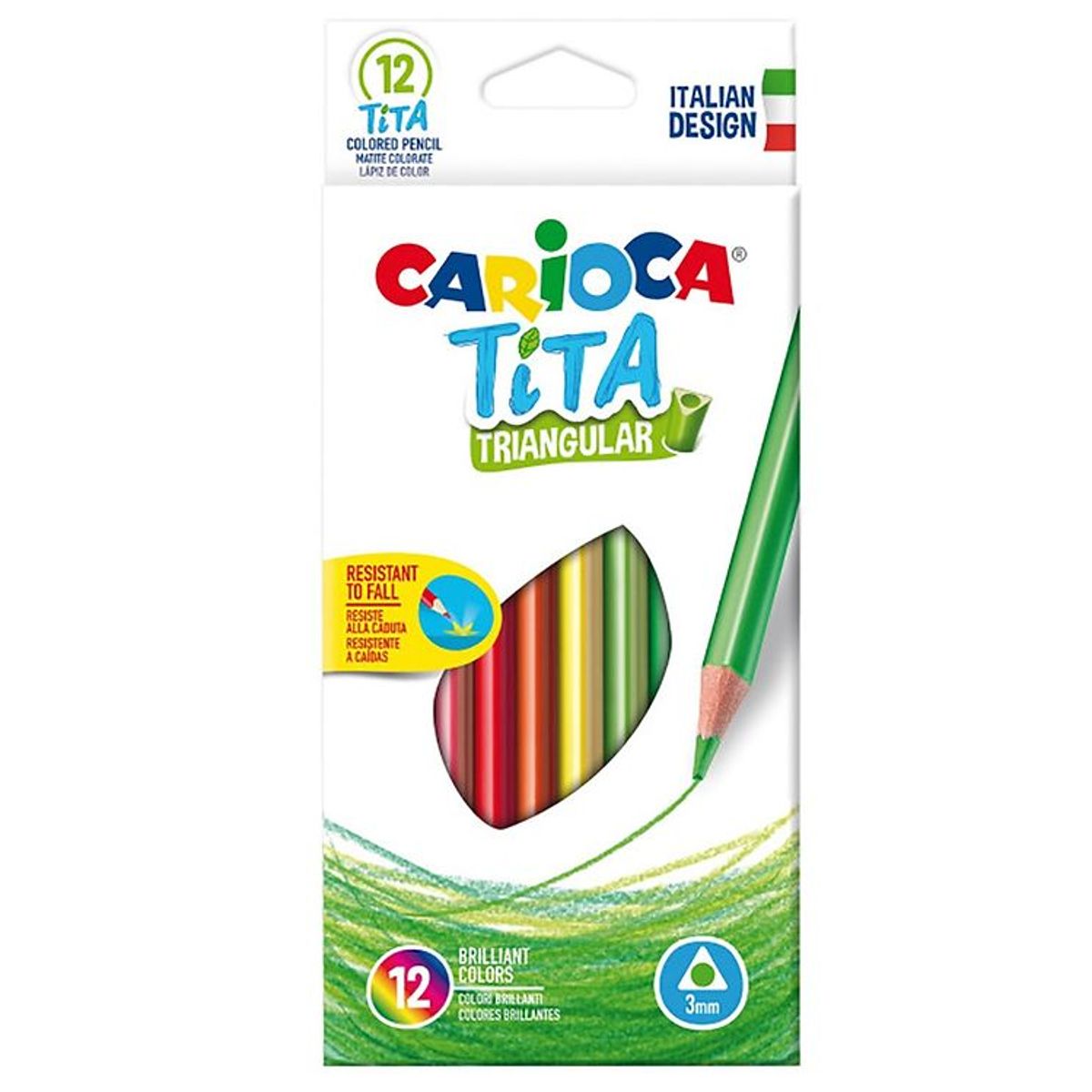 Carioca Farveblyanter - Trekantet - 12 stk - Multifarvet