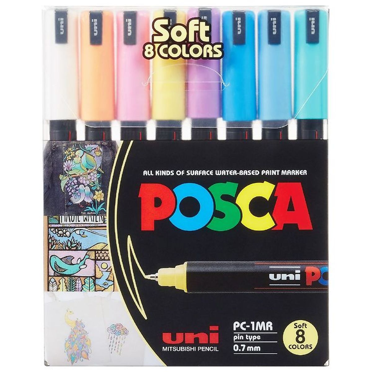 Posca Tuscher - PC-1MR - 8 stk. - Afdæmpede Farver