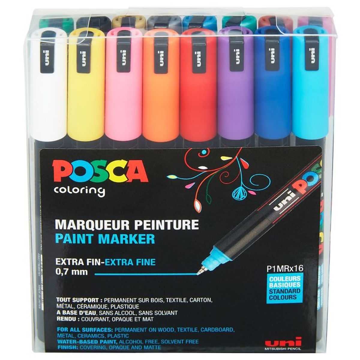 Posca Tuscher - PC-1MR - 16 stk. - Multifarvet Standard/Metallic