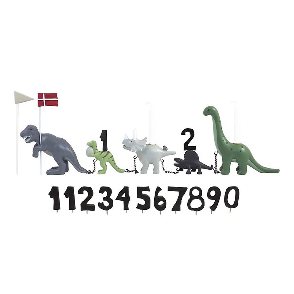 Kids by Friis Fødselsdagstog - Dinosaur m. 11 Tal