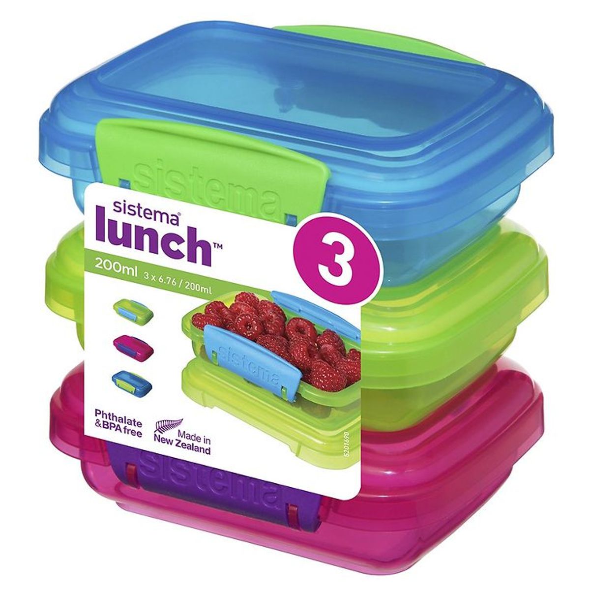 Sistema Madkasser - Lunch Packs - 3-pak - 200 ml - Multi