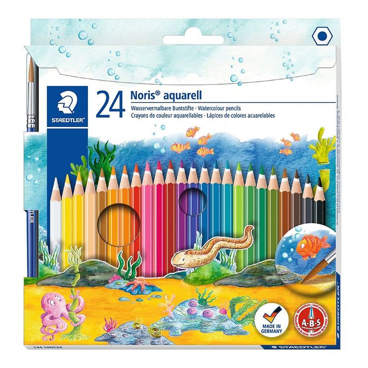 Staedtler Farveblyanter - Noris Aquarell - 24 stk m. Pensel