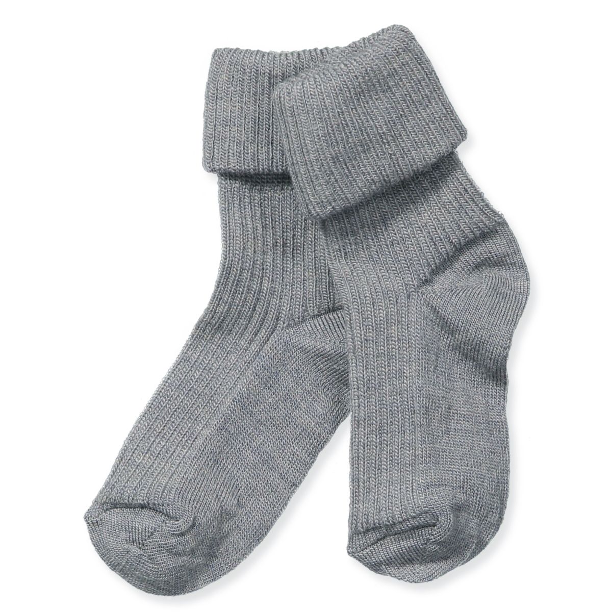 Grey melange uld babystrømper (25-28)