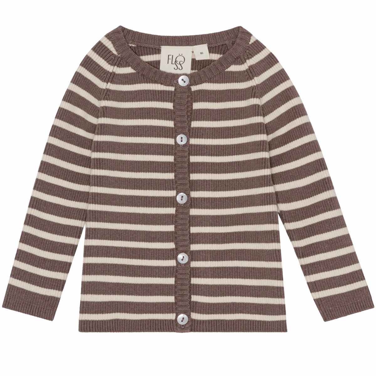 Flye stribet rib cardigan (3 år/98 cm)