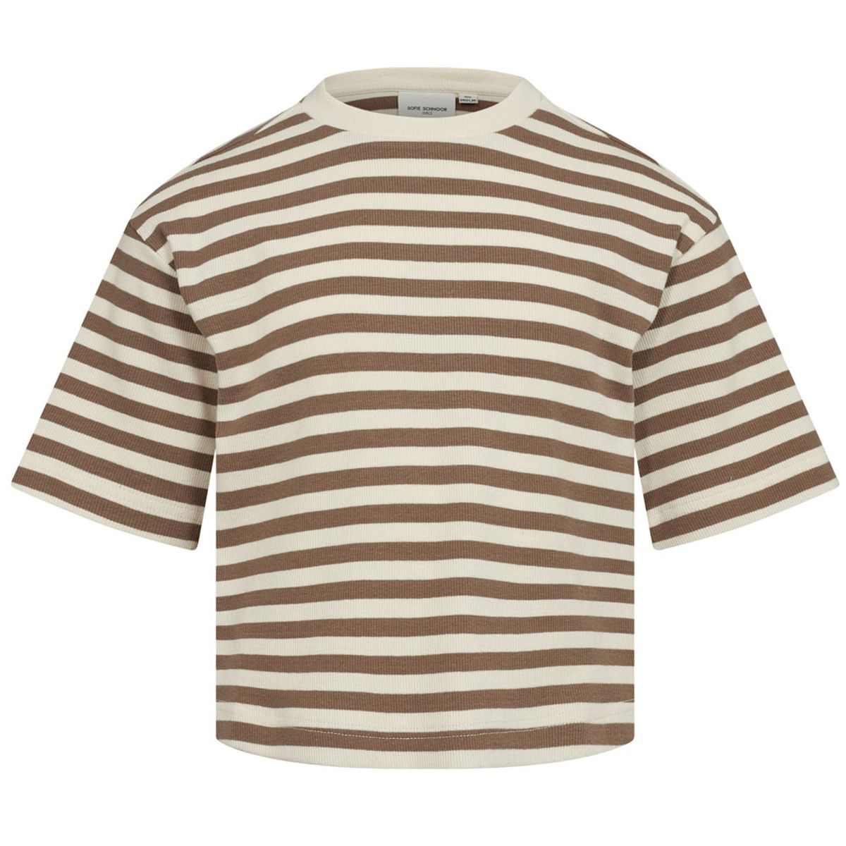 Organic stribet t-shirt (8 år/128 cm)