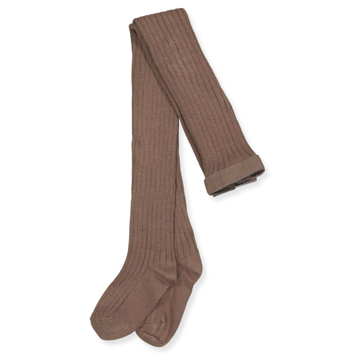 Brown sienna rib strømpebukser (60 cm)