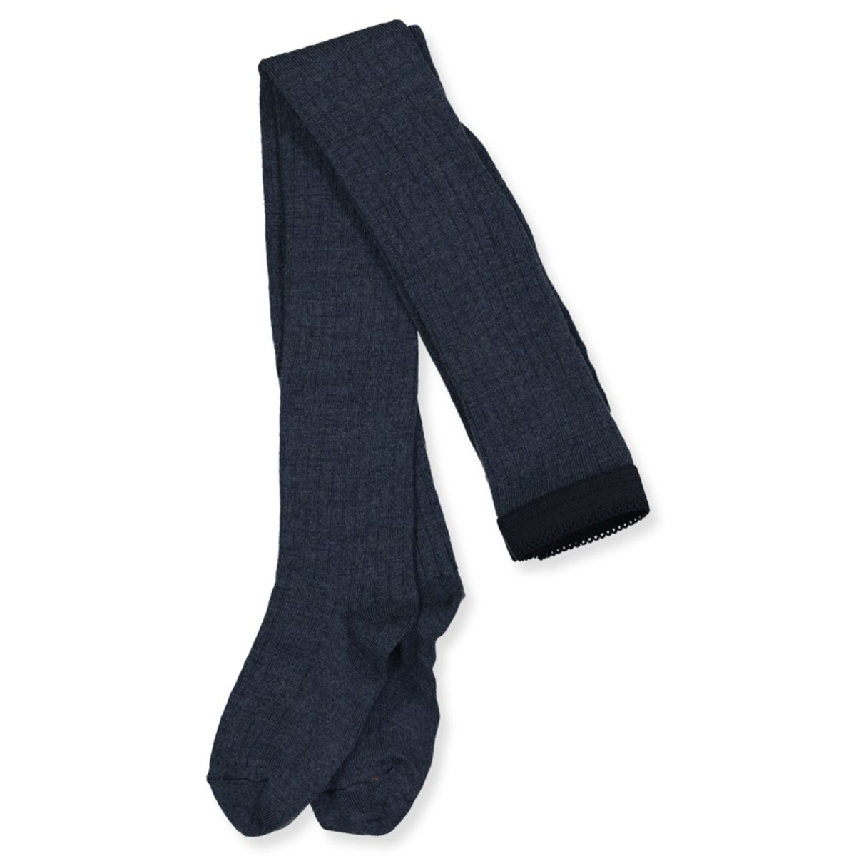 Dark denim melange uld strømpebukser (60 cm)