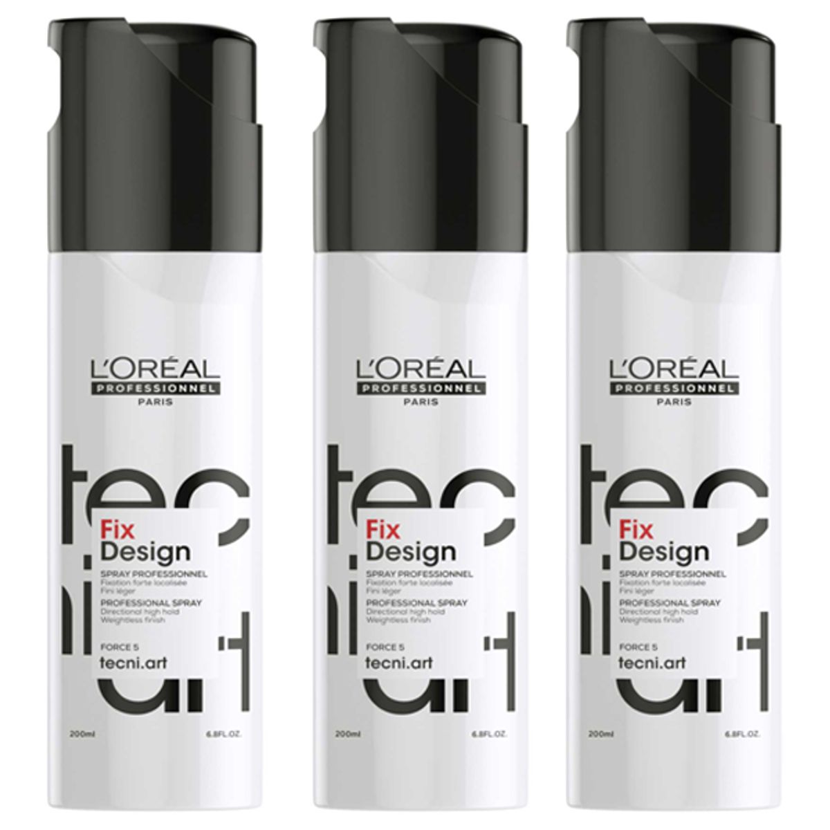 Loreal Tecni.art Fix Design Hairspray, 200 ml (3 pak.)