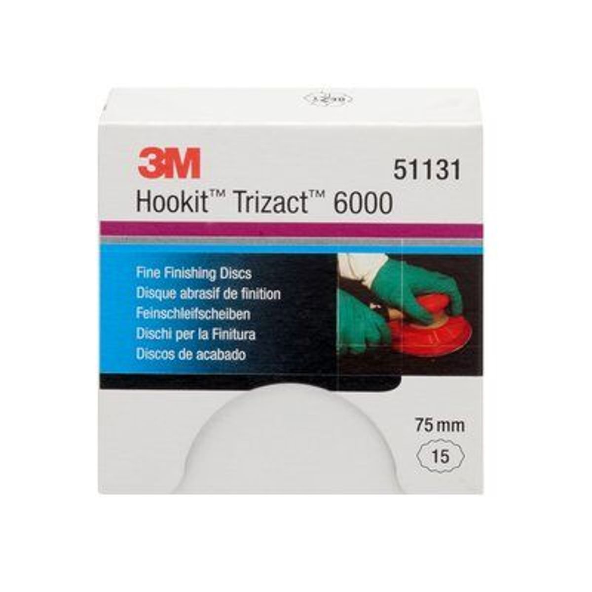 3M 51131 Trizact P6000 - 15 stk. Ø75 mm.