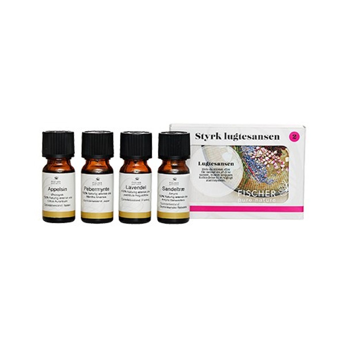 Styrk lugtesansen kit 2, 4 x10 ml æteriske olier Appelsin - 1 pakke - Fischer Pure Nature