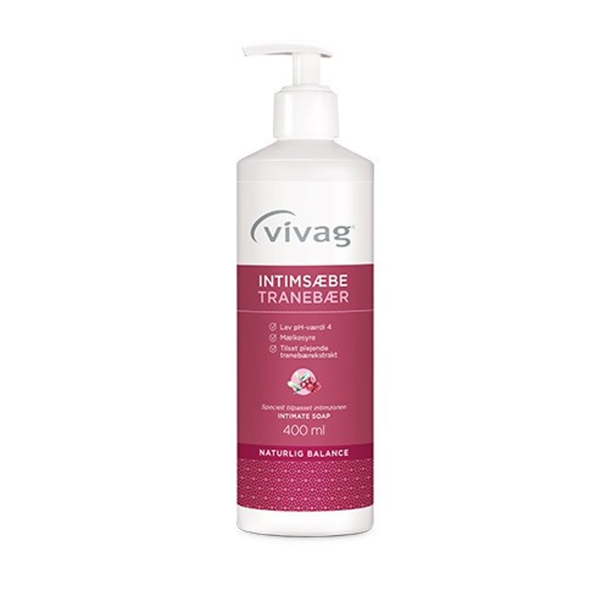 Vivag Intimsæbe Tranebær - 400 ml