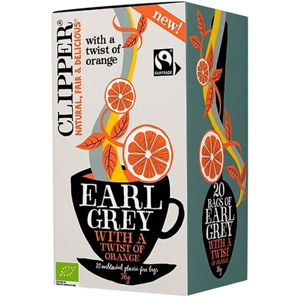 Earl Grey Te m. Appelsin Økologisk - 20 breve - Clipper