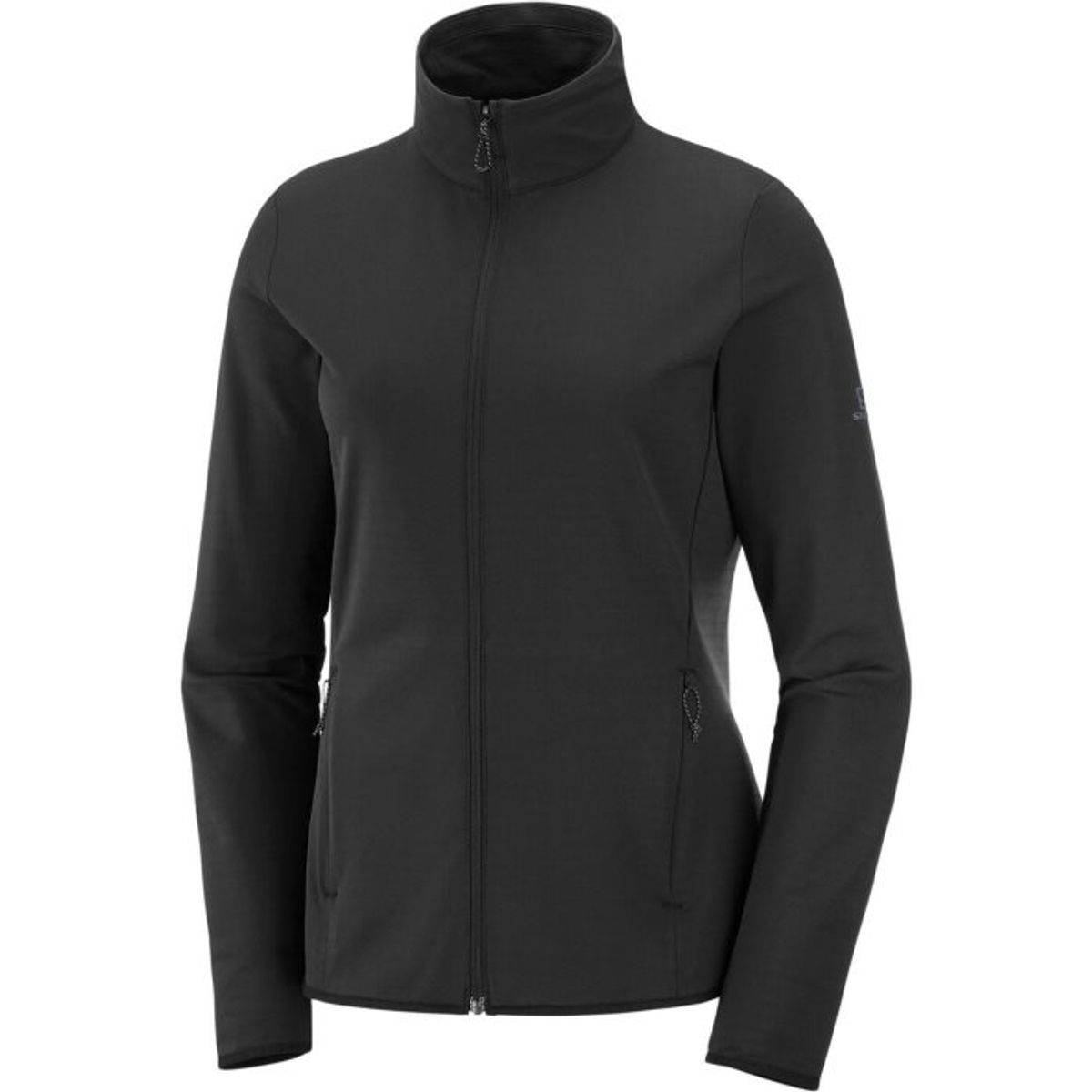 Salomon Outrack Full Zip Midlayer Kvinder / Damer, Sort-L - Fleecejakker og softshell