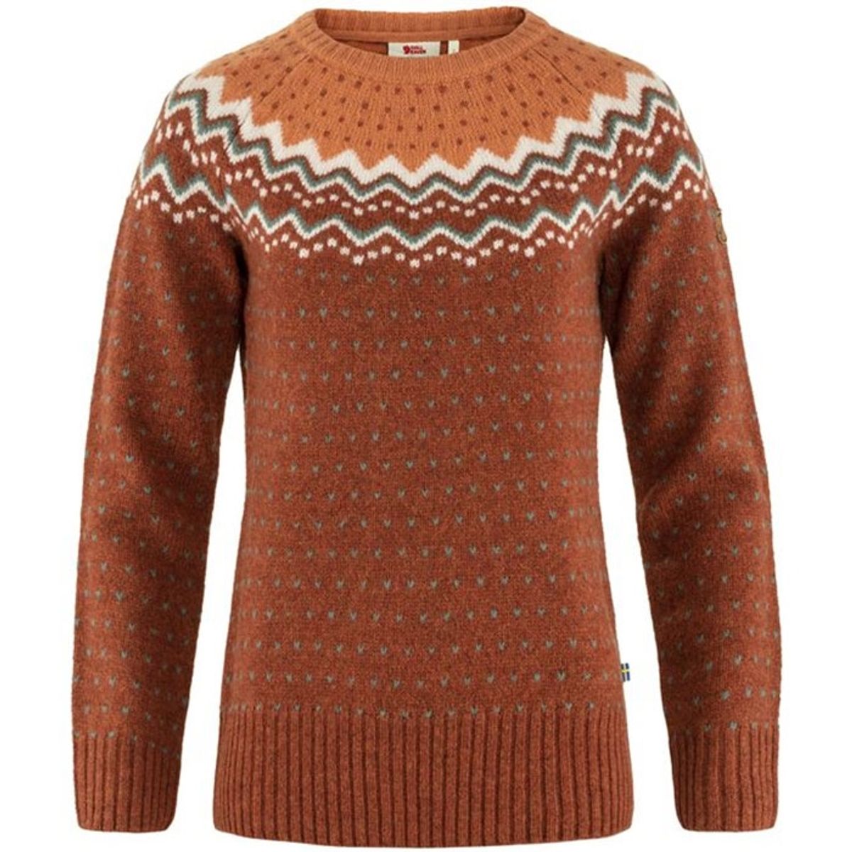 Black Friday Fjällräven Övik Knit Sweater W-autumn leaf / desert Brun-L - Trøjer