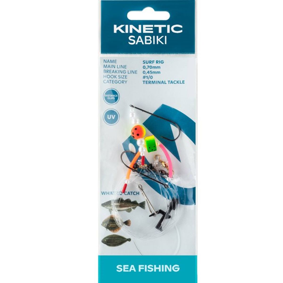 Kinetic Sabiki Surf Rig firetiger, str. 1/0 - Fladfiskeforfang