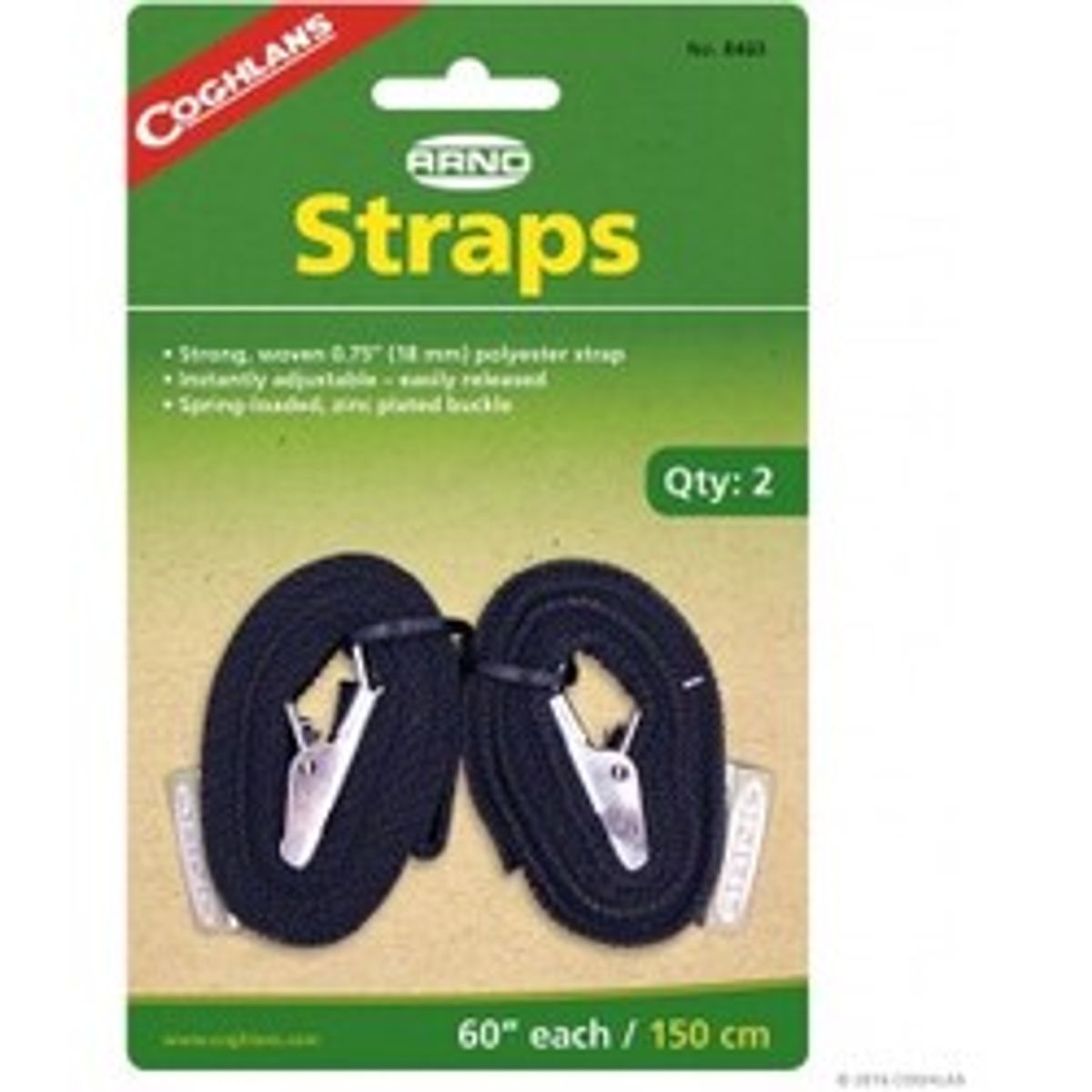 Coghlans 60 Inch Arno Straps - Pkg Of 2 - Rejseudstyr