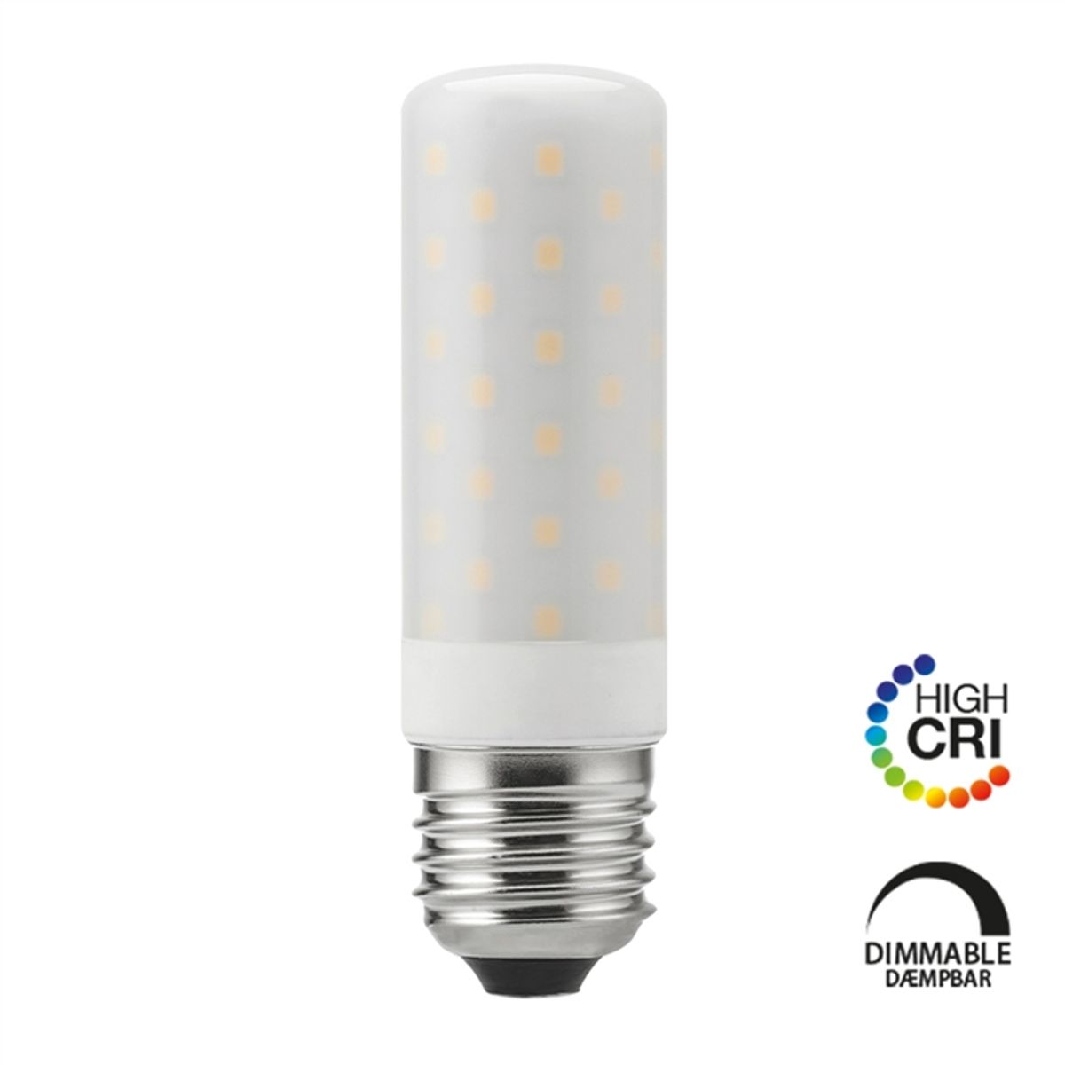 LED T28 rørpære 9W E27 opal Dim CRI 90