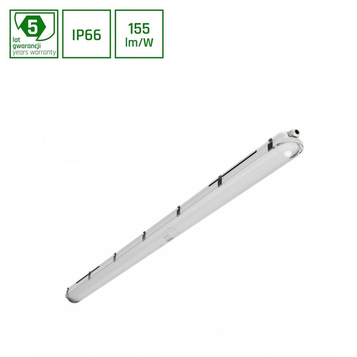 LIMEA Gigant Pro 55W/50W/45W/35W - Vandtæt 1500mm, Neutral Hvid, 230V, 120°, IP66, IK10, 1490x72x70mm. - Dæmpbar : Ikke dæmpbar, Kulør : Neutral