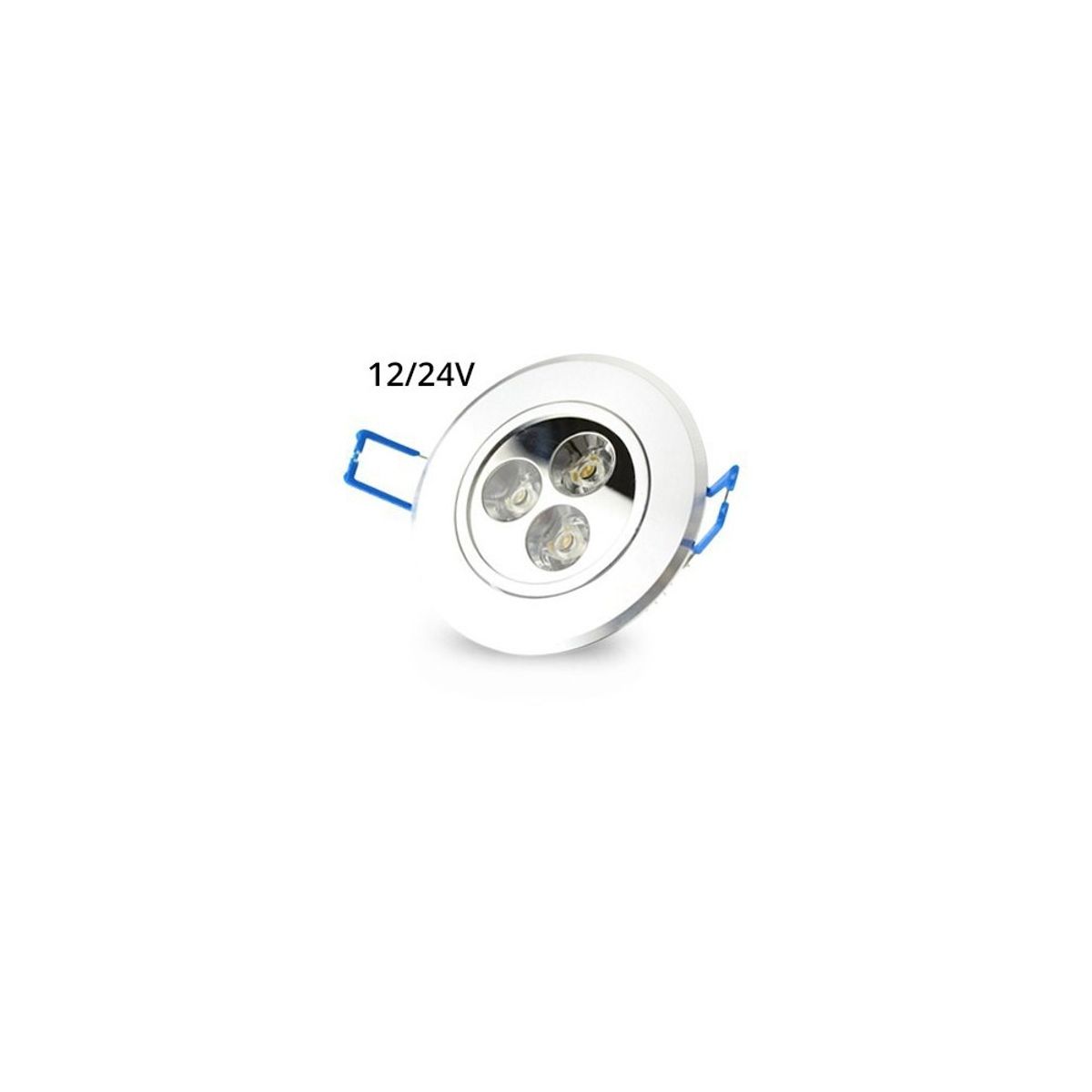 LEDlife 3W indbygningsspot - Hul: Ø7-8 cm, Mål: Ø8,4 cm, 4 cm høj, dæmpbar, 12V/24V - Dæmpbar : Dæmpbar, Kulør : Varm