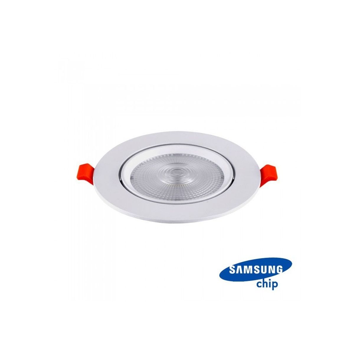 V-Tac 20W LED spotlight - Hul: Ø14,5 cm, Mål: Ø17 cm, 3 cm høj, Samsung LED chip, 230V - Dæmpbar : Ikke dæmpbar, Kulør : Varm