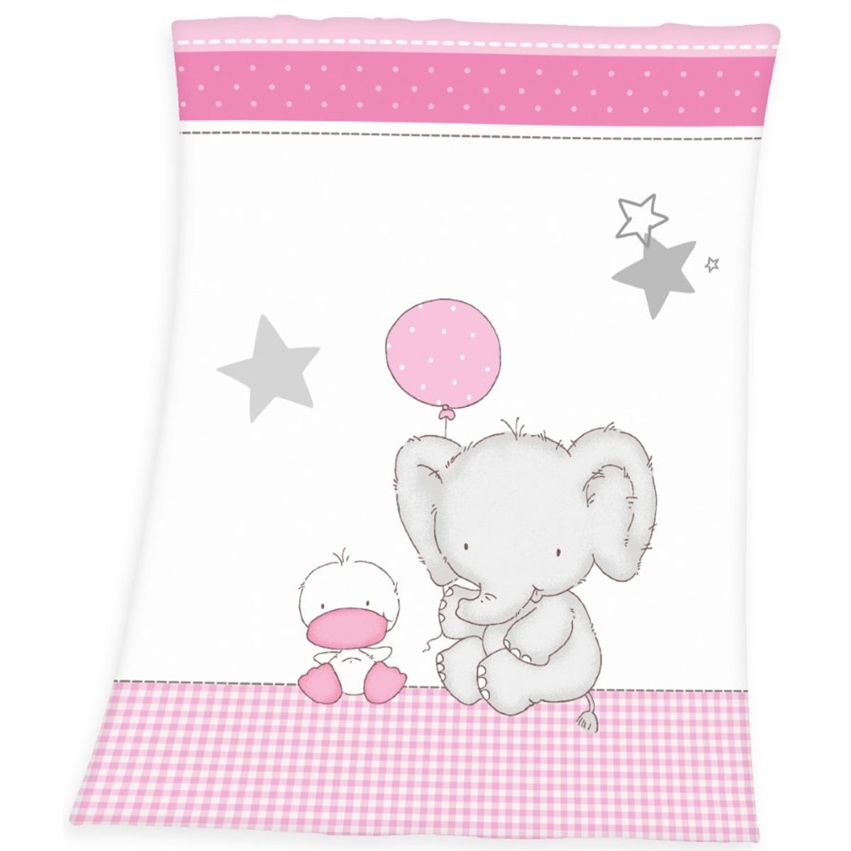 Babybest Elefant Fleece tæppe - 75 x 100 cm