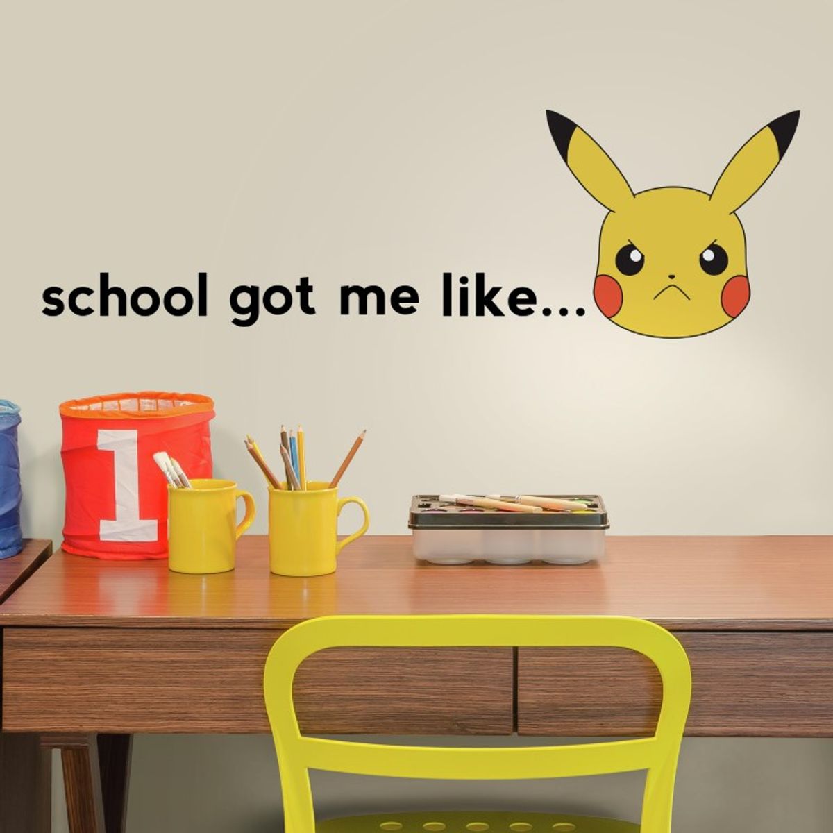 Pokemon PIKACHU Faces Wallstickers