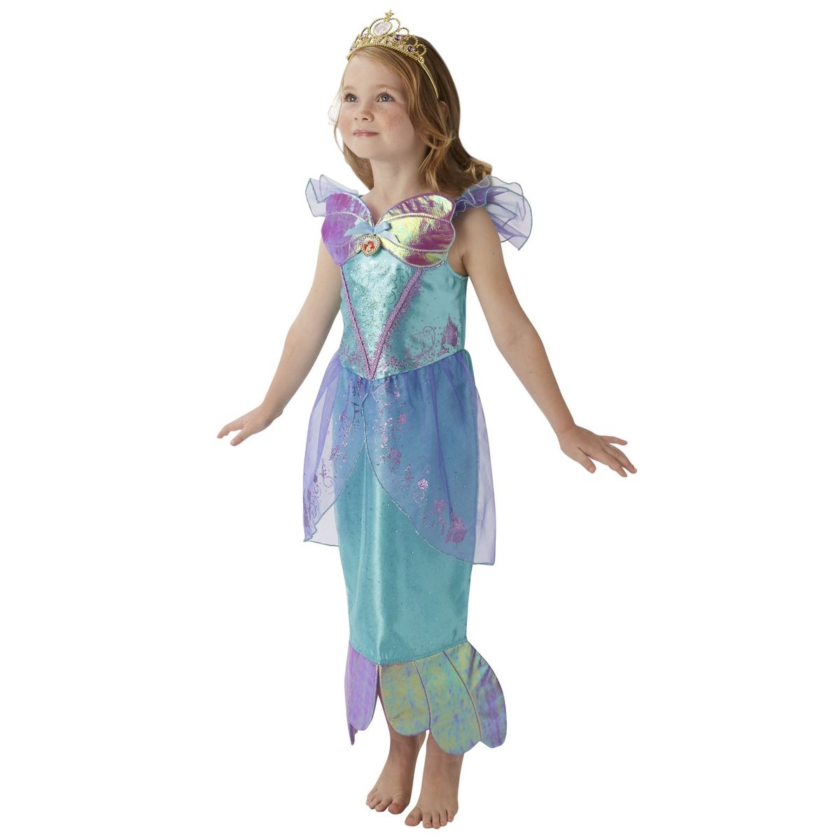 Disney Prinsesse Ariel Deluxe Kjole Udklædningstøj (3-9 år)(Str. 104/S)