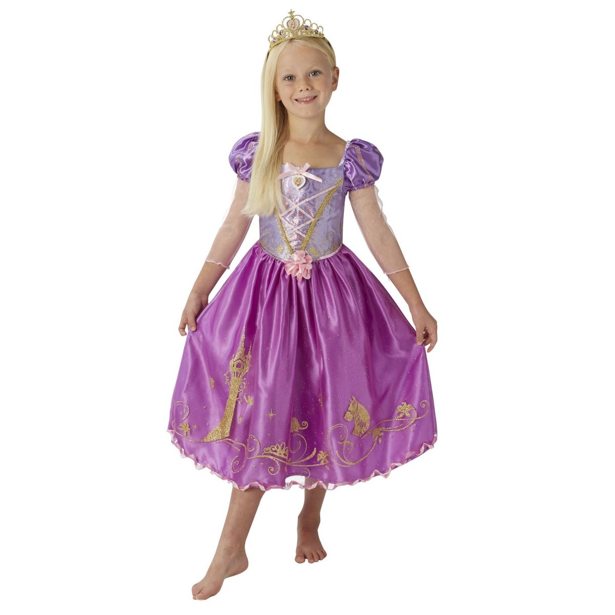 Disney Prinsesse Rapunzel Deluxe Kjole Udklædningstøj (3-9 år)(Str. 104/S)