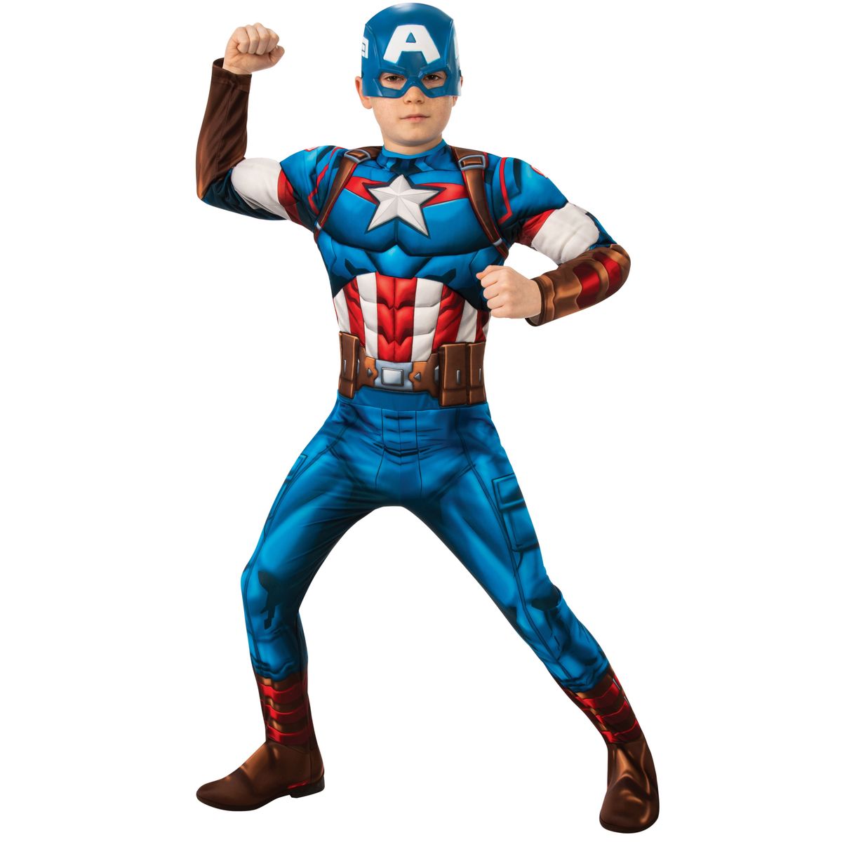 Avengers Captain America Deluxe Børnekostume (Str. L/128)