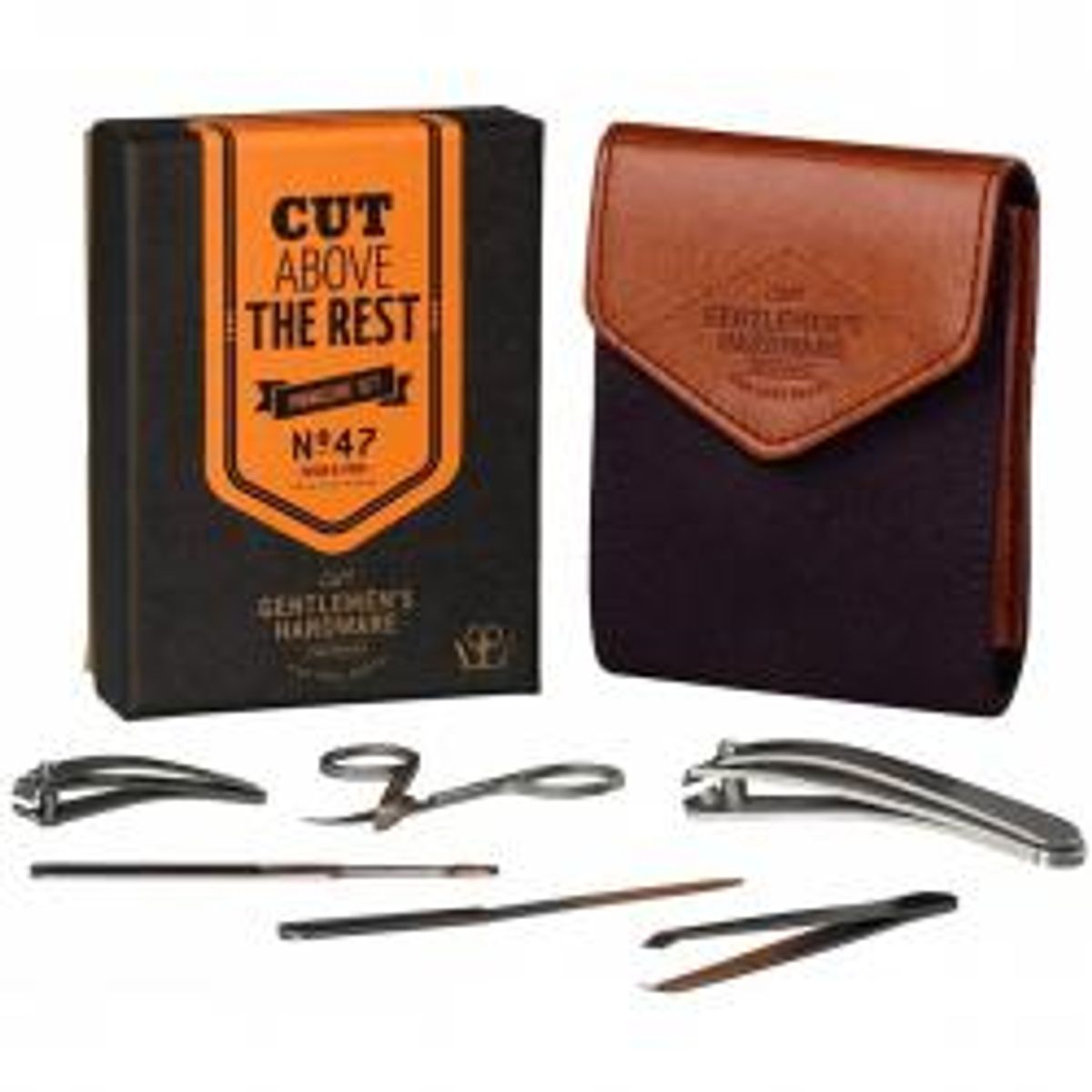 Gentlemen's Hardware Manicure Set Charcoal Canvas - Manicuresæt