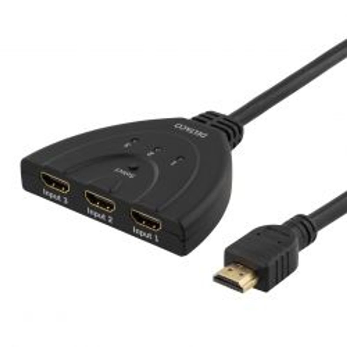 Deltaco 3 Port Hdmi Pigtail Switch, 0.5m, Gold-plated Connectors