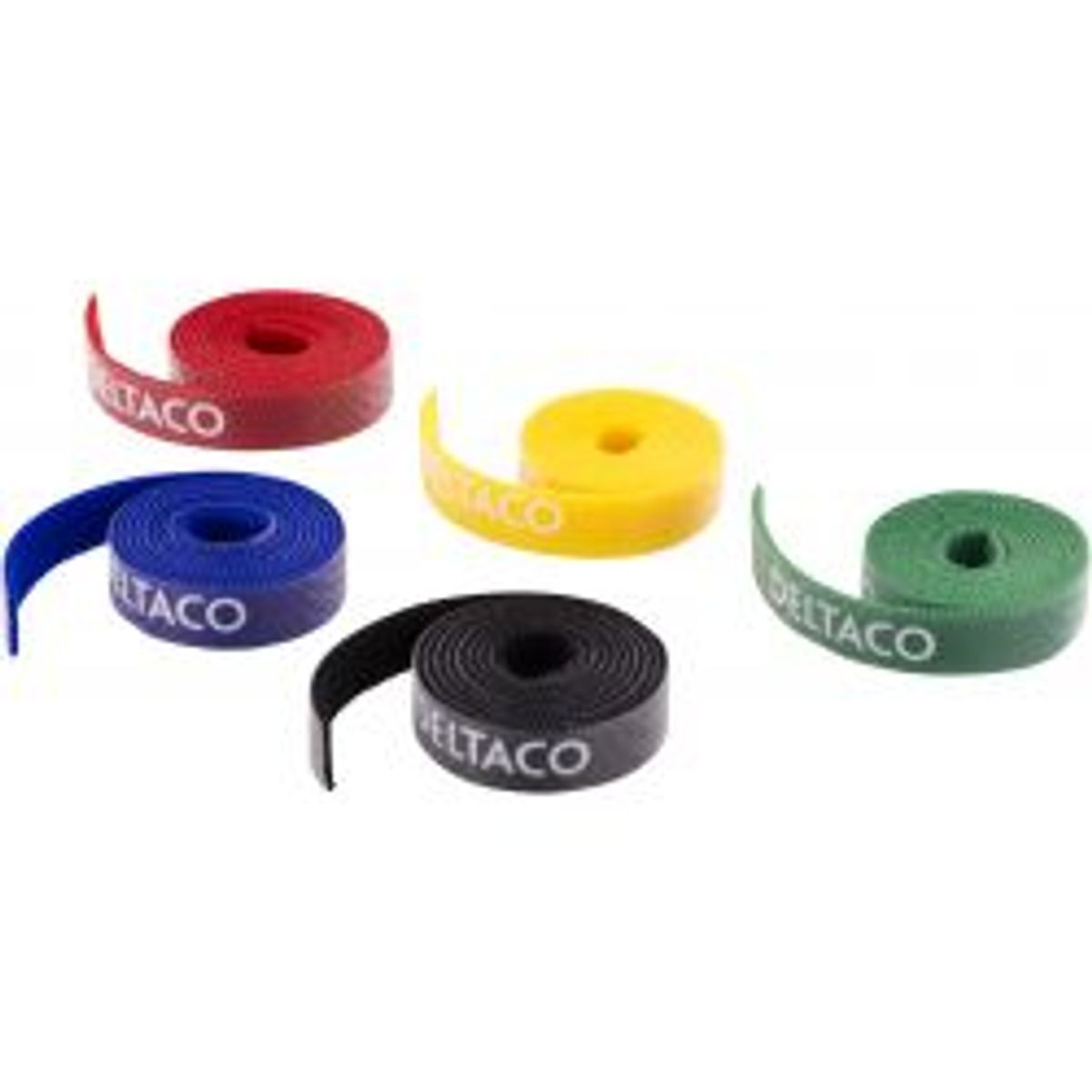 Deltaco Cable Organiser Kit, Velcro In Different Colors, 5-pack