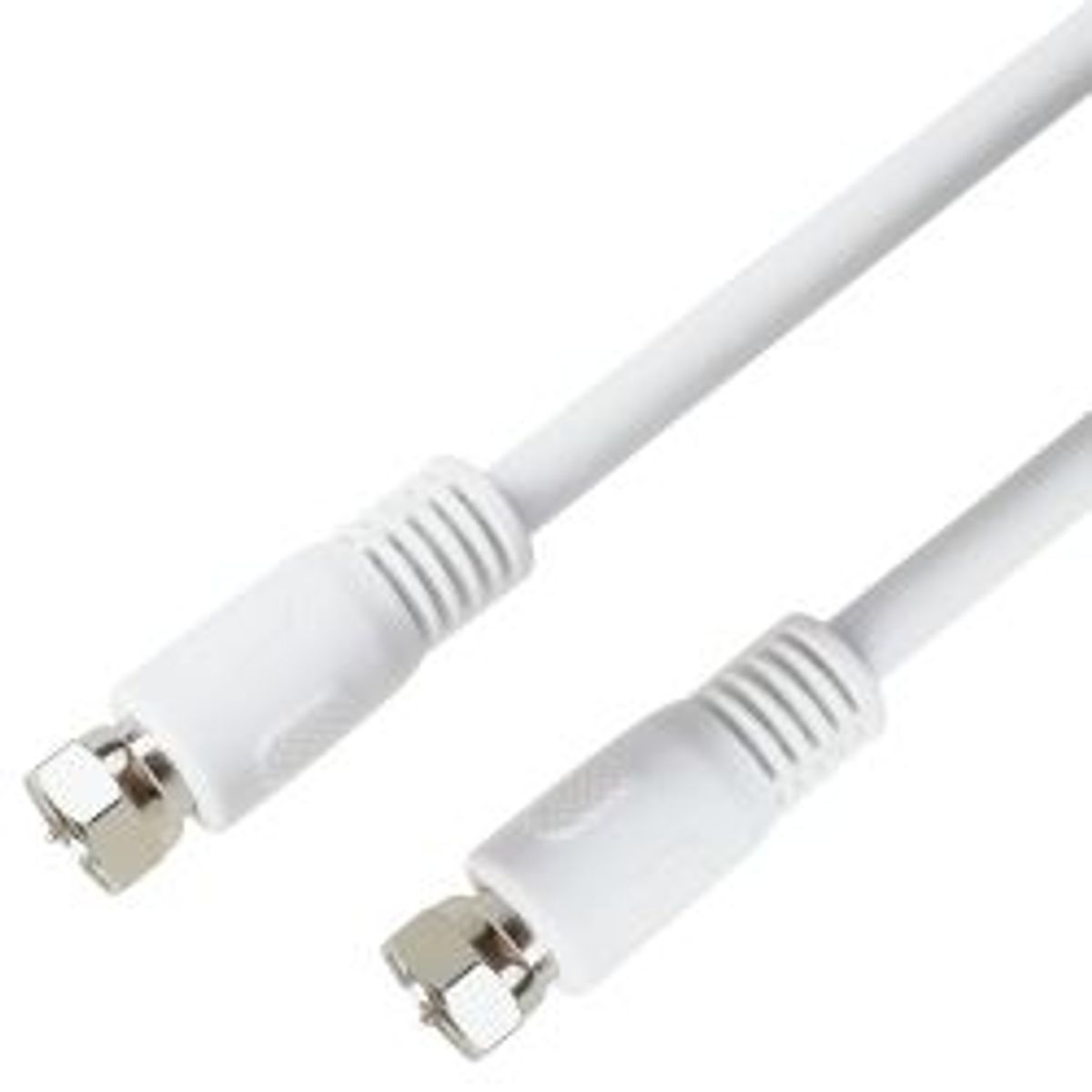 Deltaco Antenna Cable, F-connector, Class A+, 10m, White - Kabel