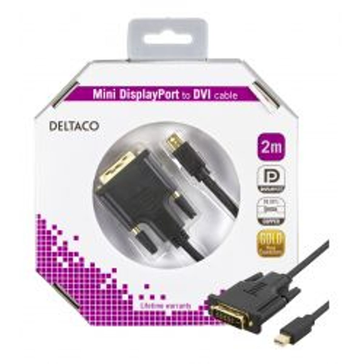 DELTACO DP-DVI202-K