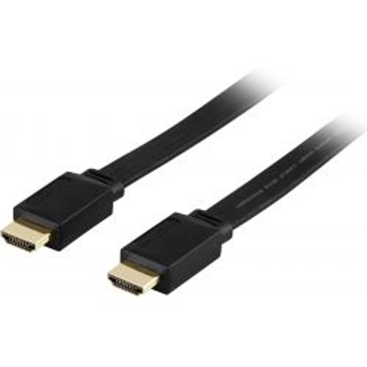 Deltaco Flat Hdmi Cable, Hdmi High Speed W/ Ethernet, 4k, 5m, Black