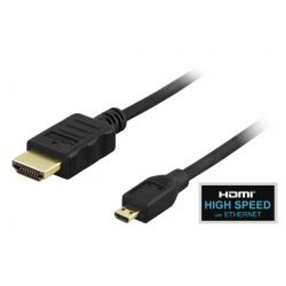 Deltaco Hdmi A - Micro Cable, Hdmi High Speed W/ Ethernet, 1m, Black