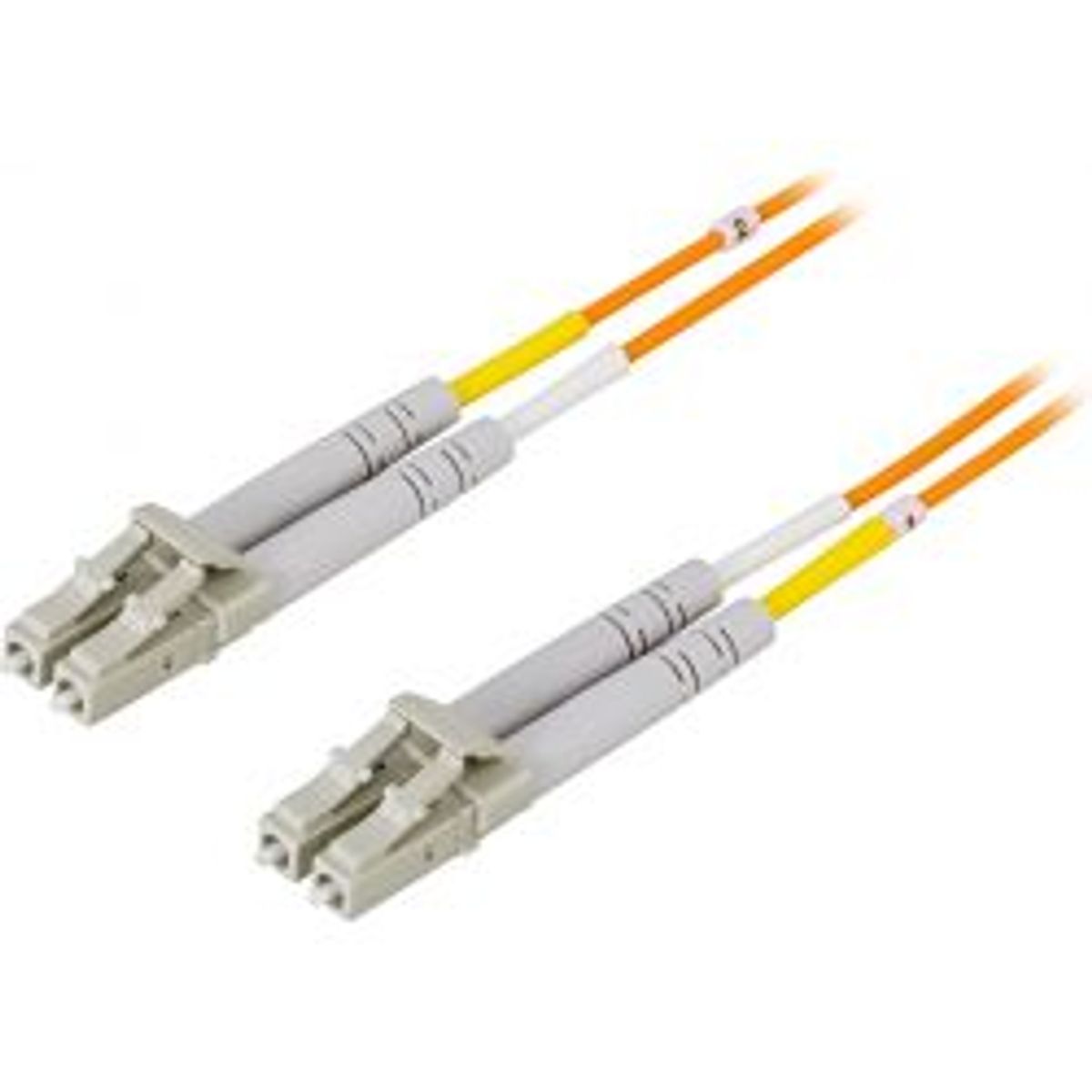 Deltaco Om1 Fiber Cable, Lc - Lc, Duplex, Upc, 62,5/125, 1m, Orange